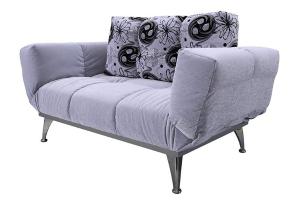 Sofá cama de tela con brazo plegable 