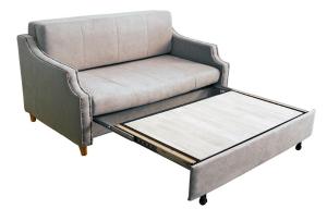 Sofá cama de tela plegable con lugar para almacenamiento 