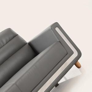 Sofá moderno para oficina de cuero gris 