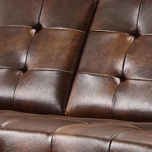 Set de sillones de cuero estilo antiguo con marco de madera 