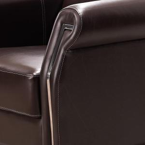 Set de sillones de oficina de cuero marrón
