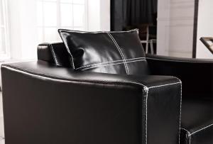 Sofá moderno de cuero negro 