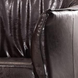 Sillón para oficina de cuero marrón estilo antiguo 