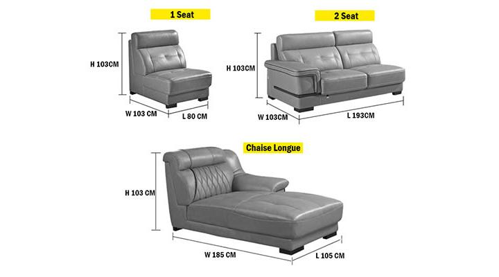 Sofá de piel contemporáneo GF055