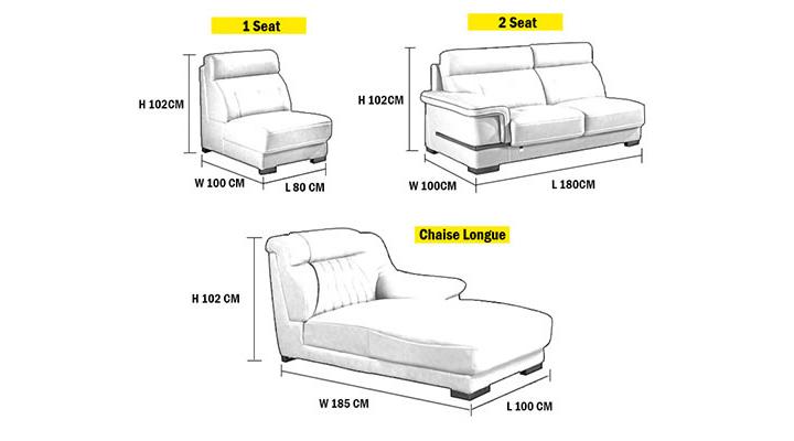 Sofá de piel contemporáneo GF089