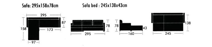 Sofá cama con arcón de almacenaje AD159